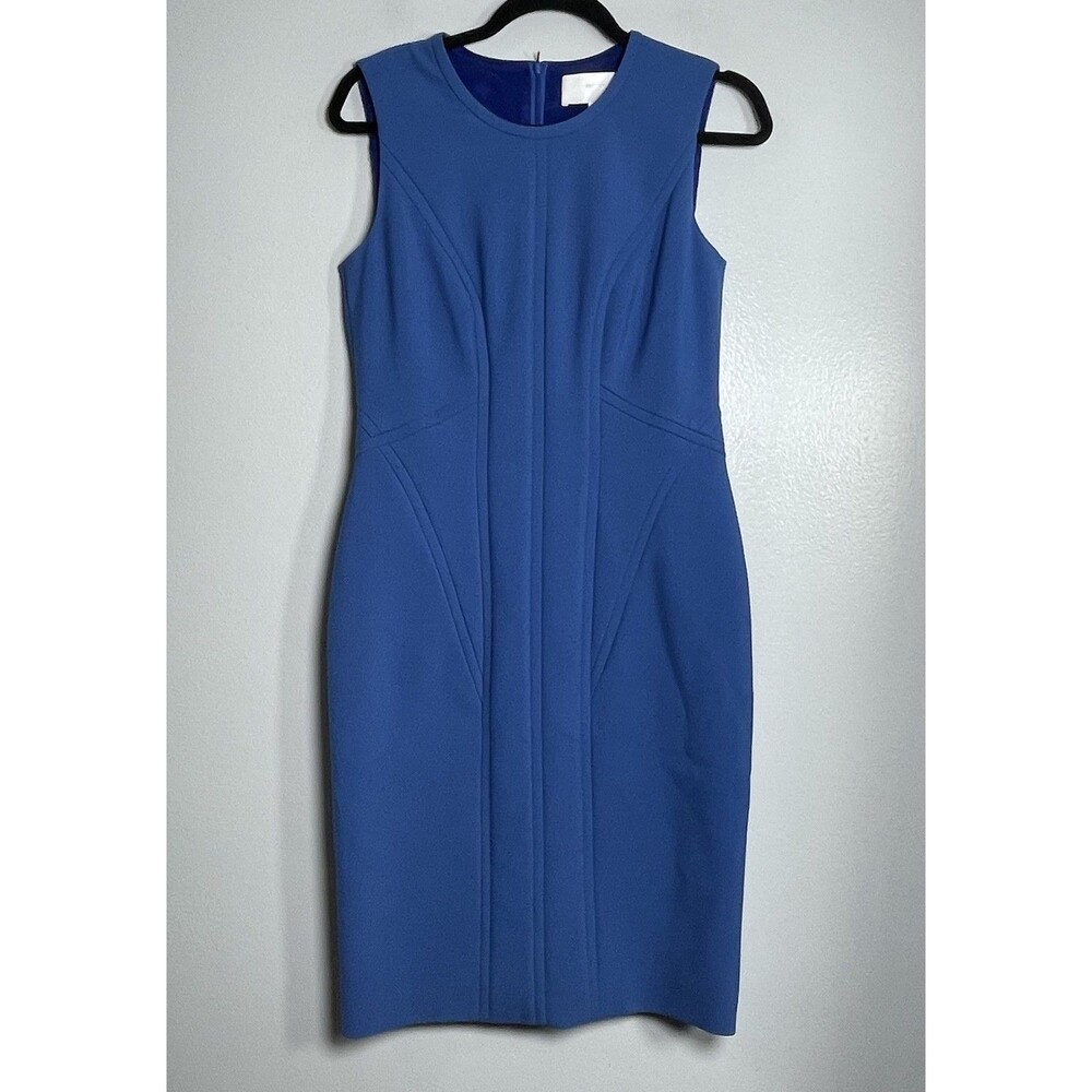 BOSS Dajil Ponte Sheath Dress Size 6 Blue NEW Designer Career Business Hugo Boss